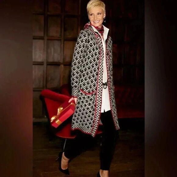 CHICO’S Mystic Checkered Mix Plaid Sweater Coat - Picture 11 of 13